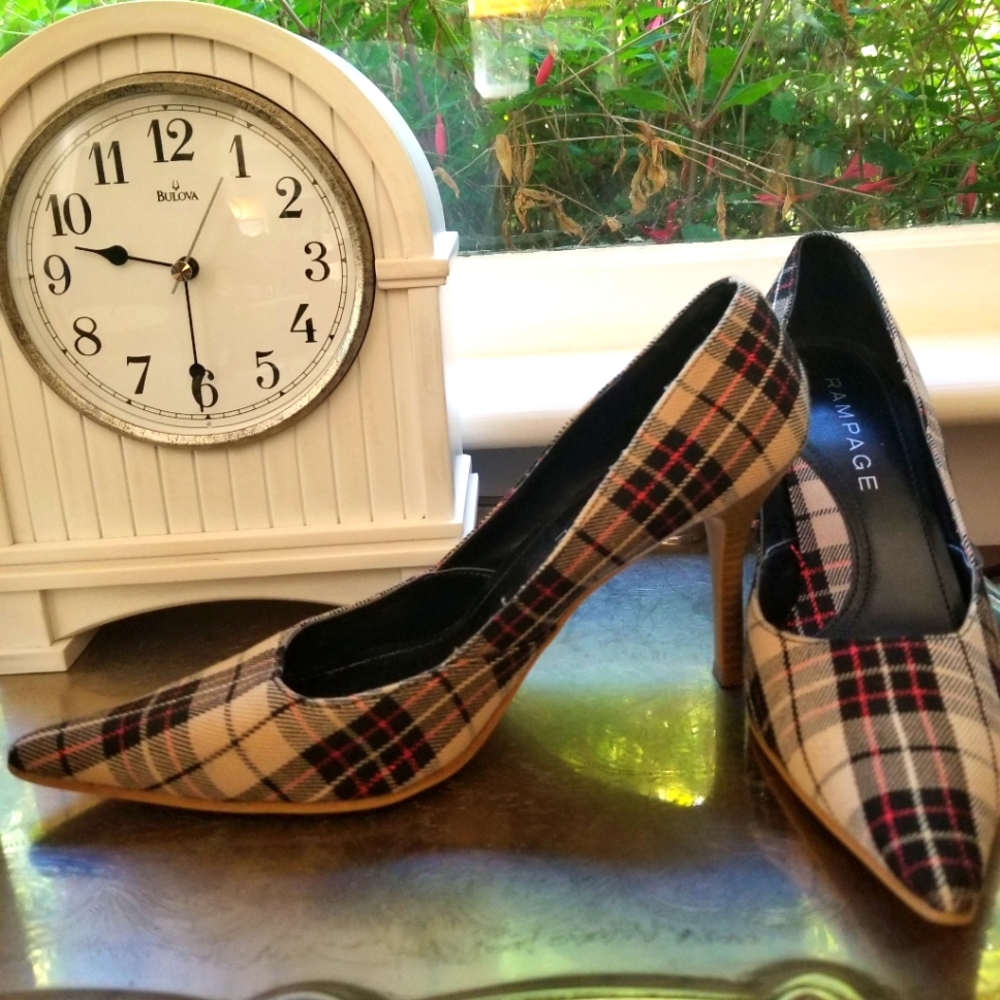 Rampage Plaid Heels